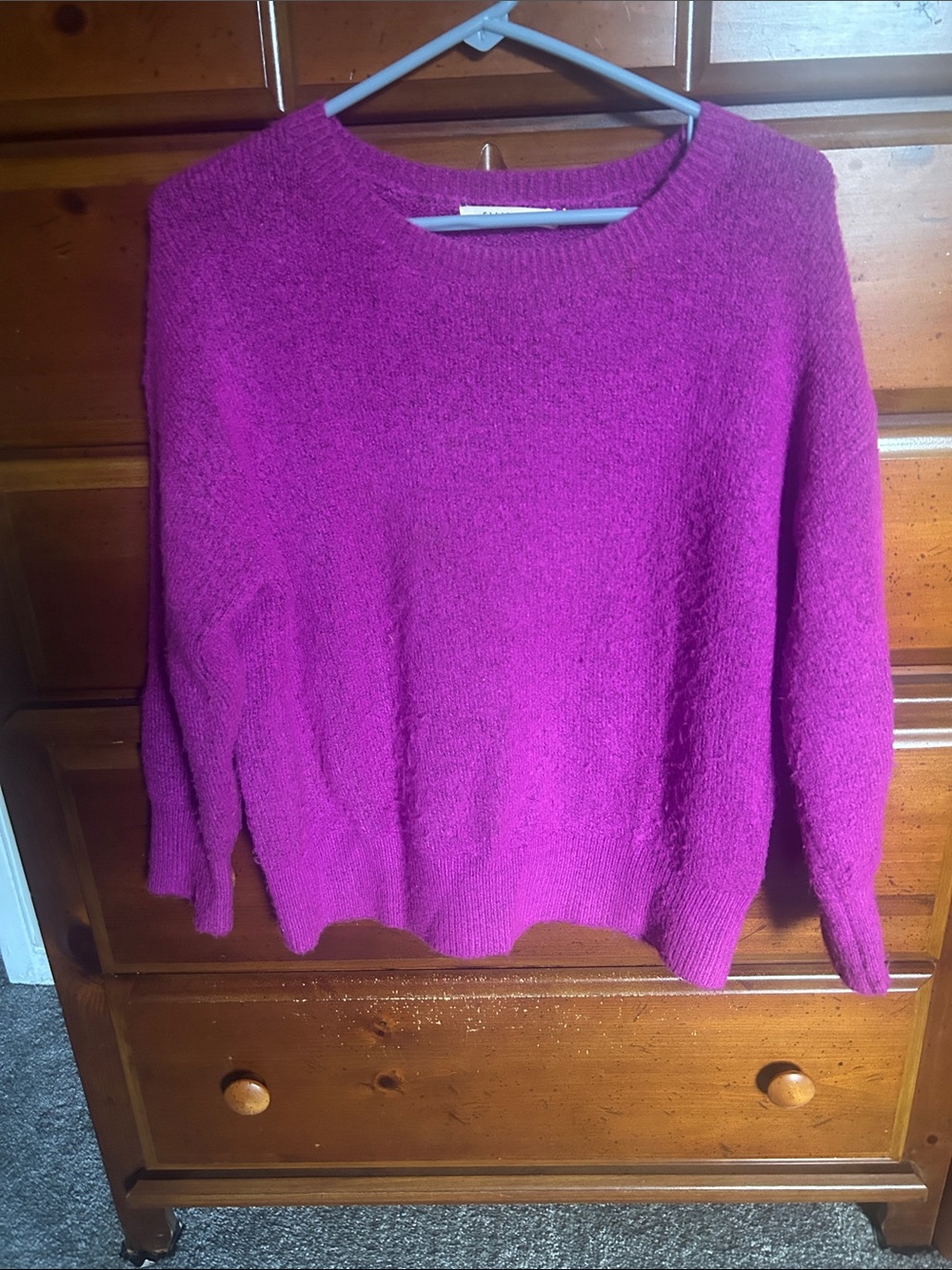 Ellison Bright Fuchsia Crewneck Sweater